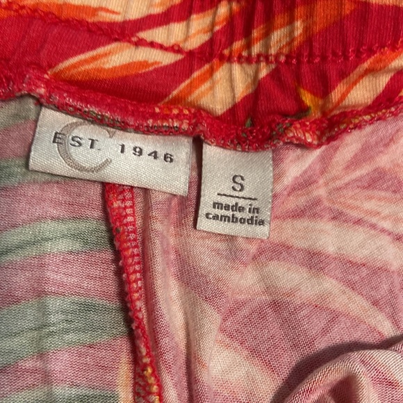 C est 1946 orange tropical print casual wide leg pants, size large - Picture 6 of 6